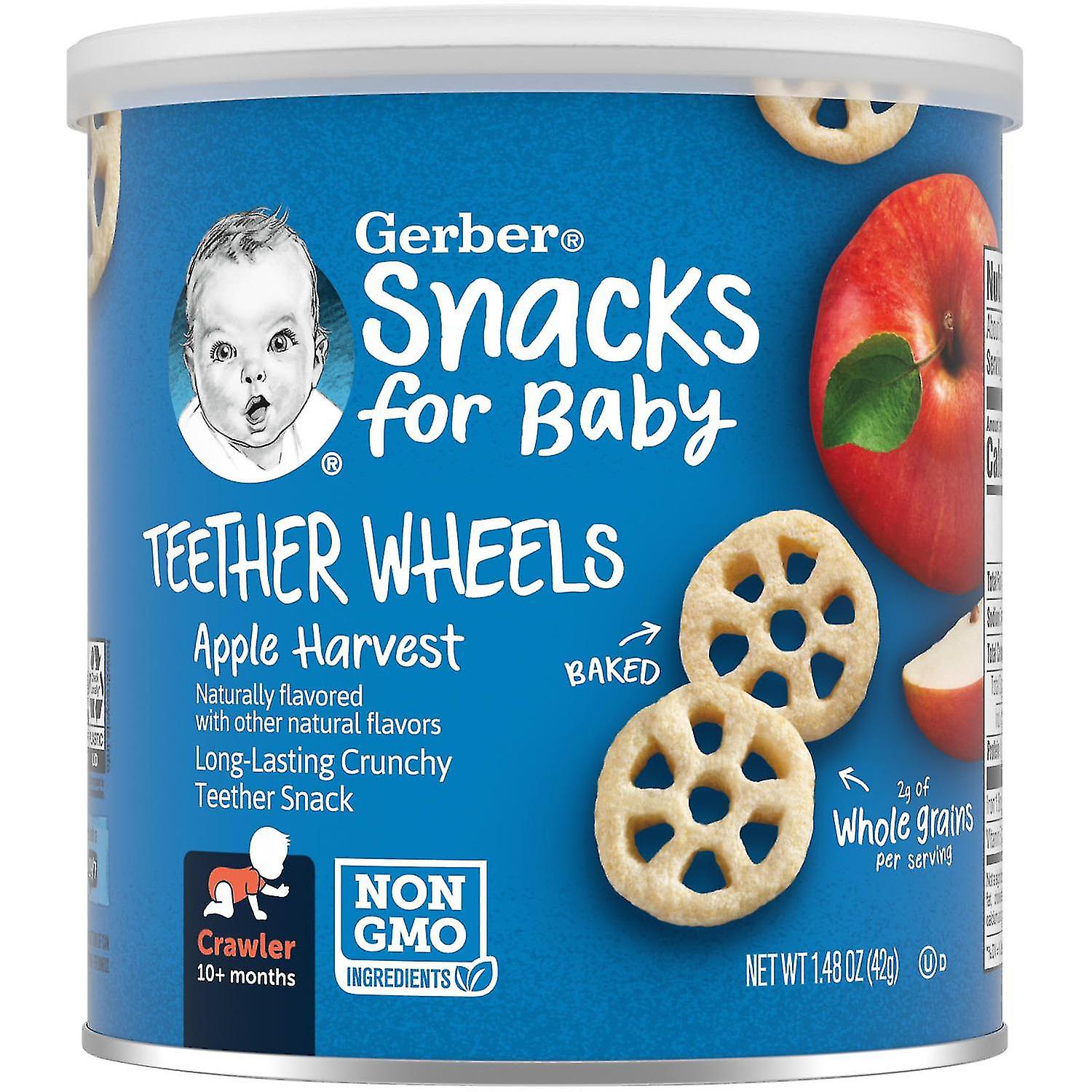 Gerber, 婴儿零食,磨牙轮,10+ 个月,苹果收获,1.48 盎司(42 克)