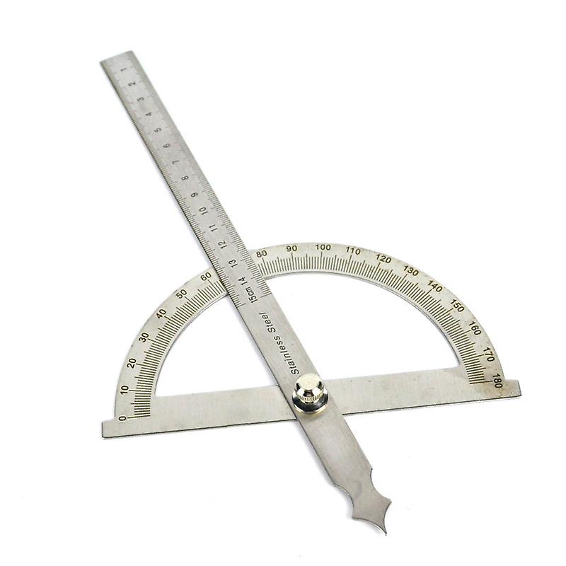 0-180 Degree Round Head Protractor, Multifunctional Stainless Steel Angle Protractor