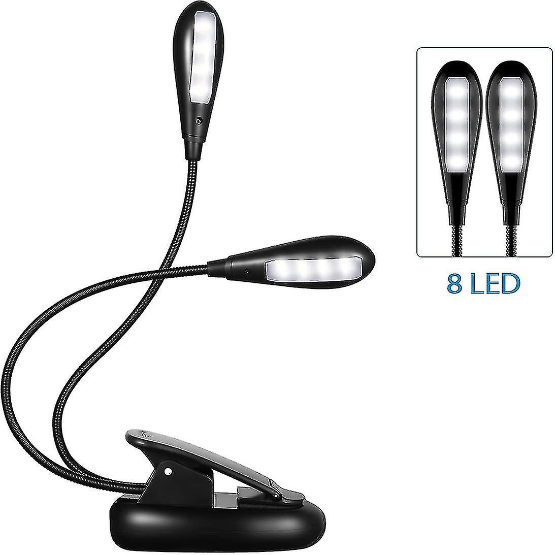 10 Led Reading Lamp, Rechargeable Clip Reading Lamp, 3 Color Modes (white & Warm Light), Flexible Neck Clip Lamp For Reading In Bed, Clip Lamp For Ere