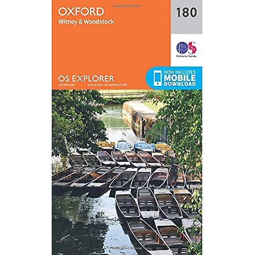 Woodstock, Witney y OS Explorer mapa (180) Oxford