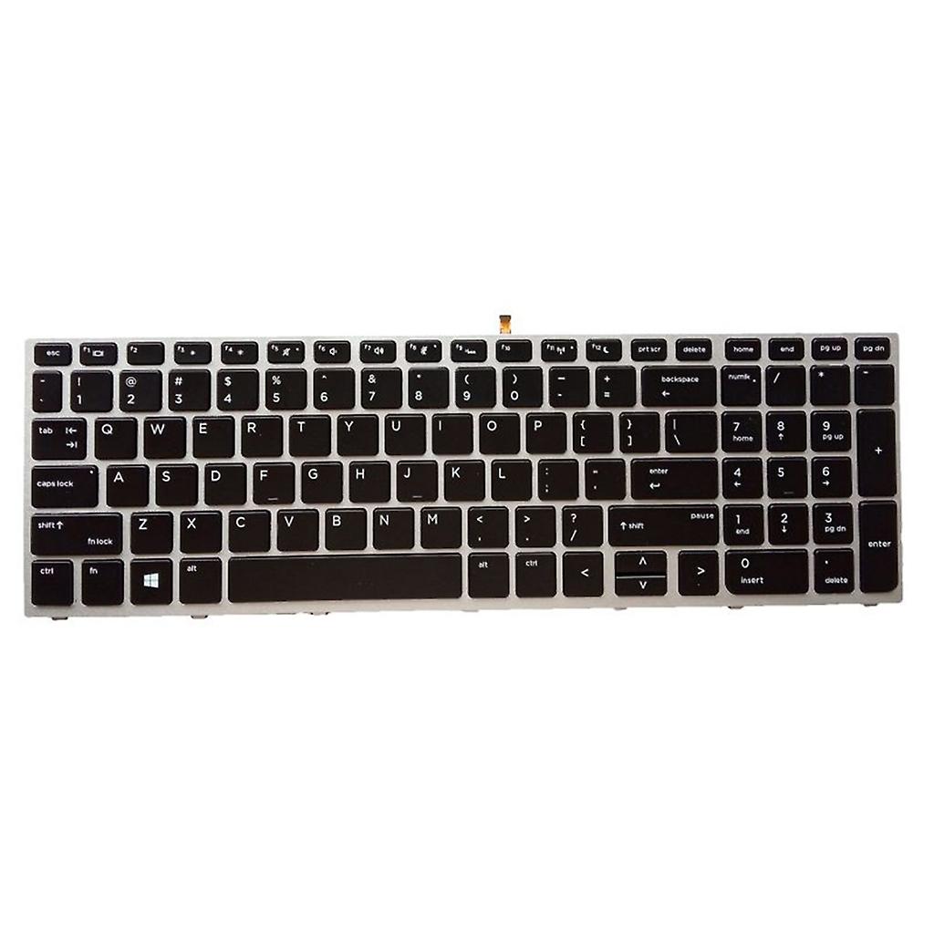 Tastiera del computer portatile degli Stati Uniti retroilluminata e cornice argento per HP Probook 450 G5 455 G5 470 G5