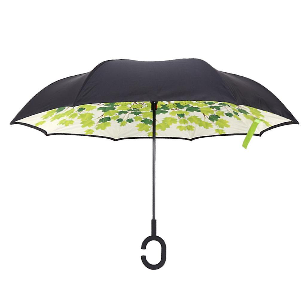 Double Layer Inverted Reversible Umbrellas Umbrella Parasol Upside Down Black