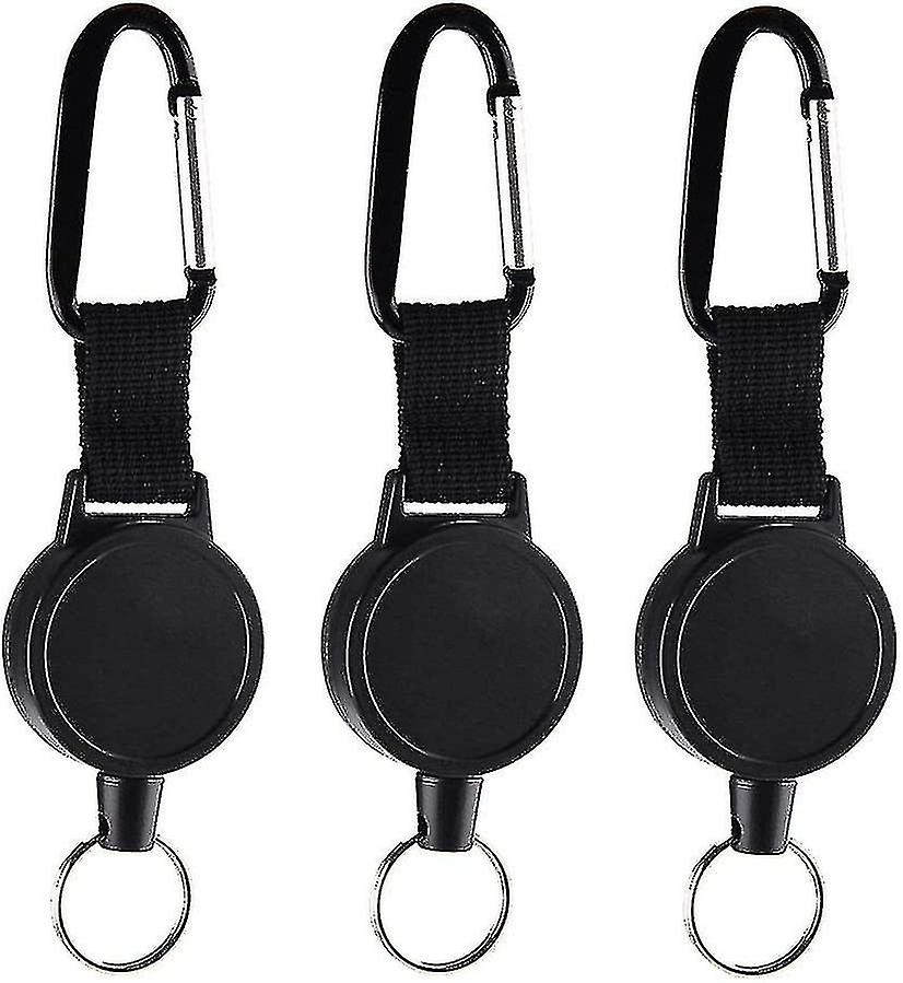 3 Pieces Retractable Key Ring Heavy Duty Retractable Keyring Expandable Keyring With Spring Hook And Wire Rope For Keys Id Card