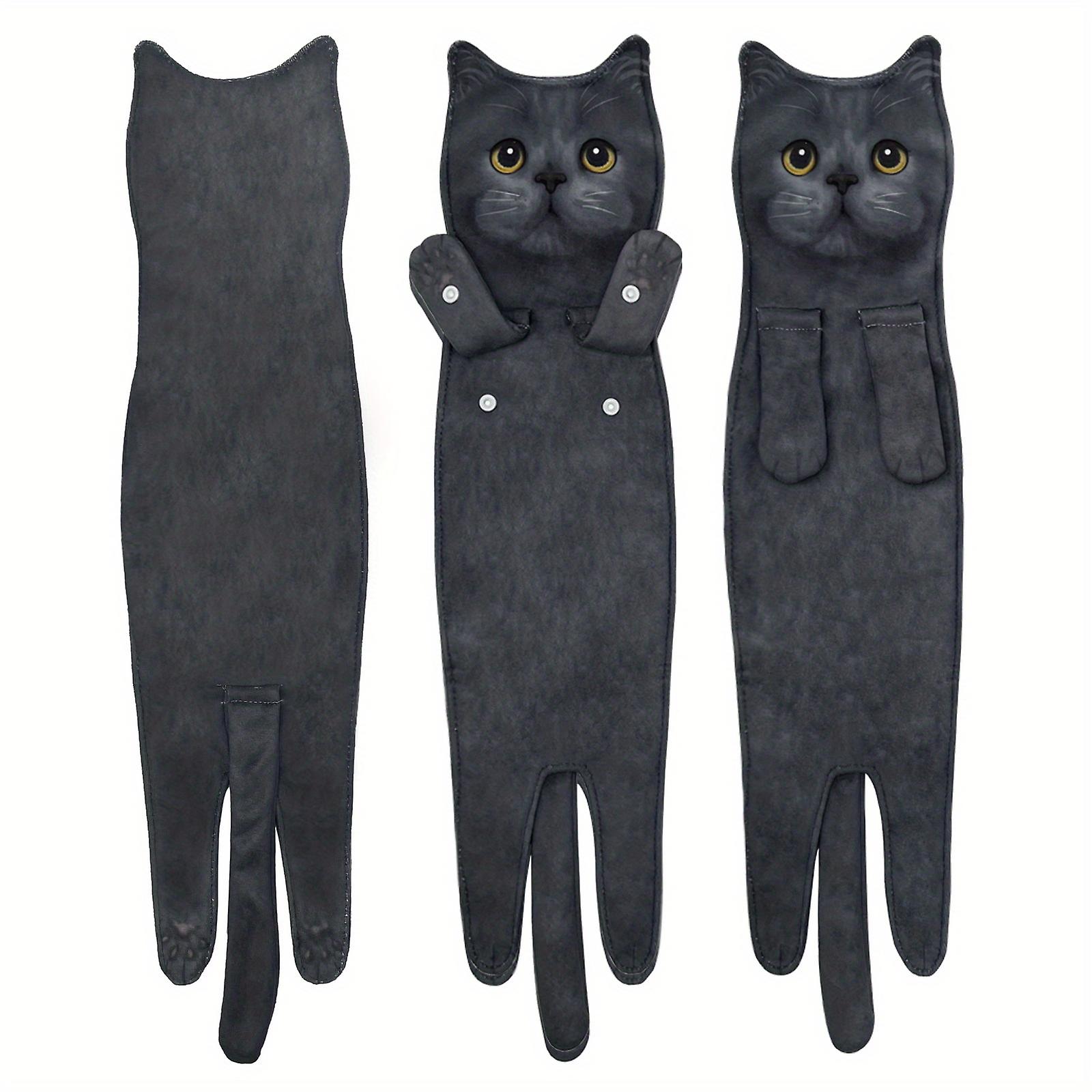 1pc Cute Cat Hand Towels For Bathroom And Kitchen - Super Absorbent And Decorative Face Towels