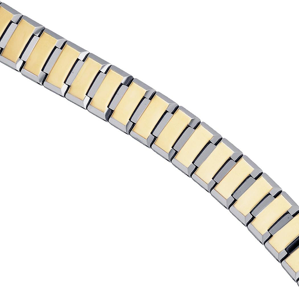 Pulseira masculina de tungstênio amarelo polido, 13 mm, 8,5 polegadas.