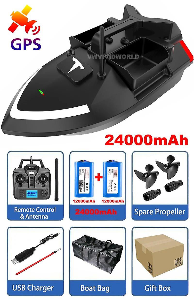 Teslax 24000mah GPS Rc قارب طعم الصيد ، 500 متر جهاز التحكم عن بعد للكشف عن الأسماك ، 2 كجم تحميل تلقائي كروز / عودة / تصحيح الطريق