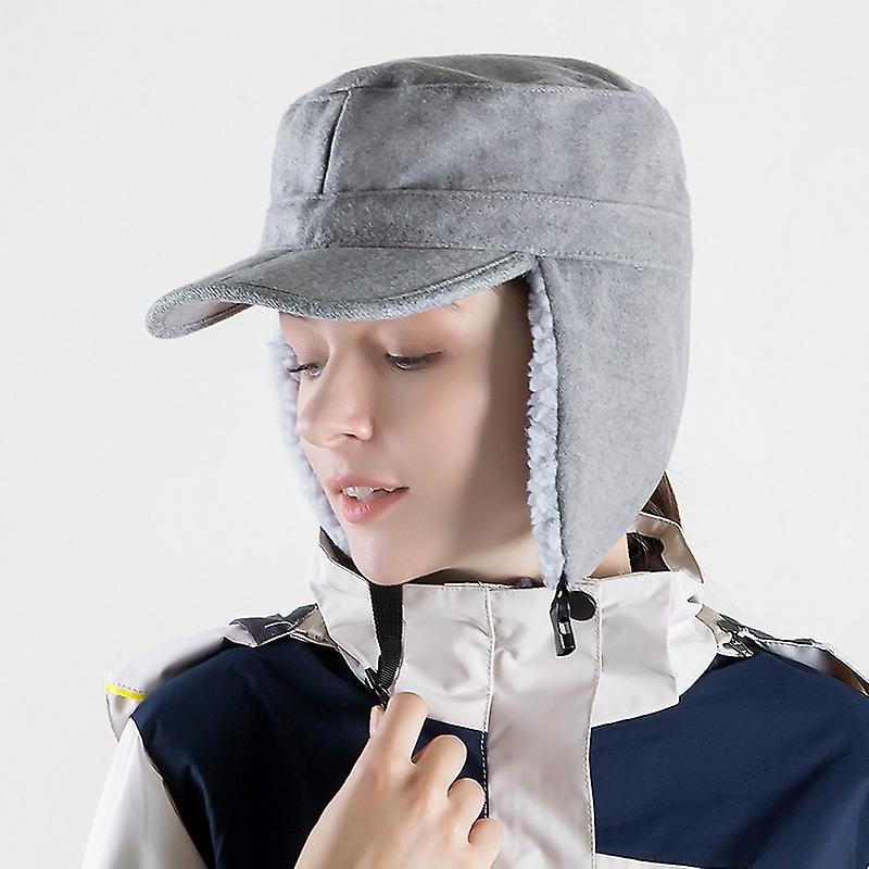 Foldable Windproof Duck Tongue Hat Women (Light Grey)