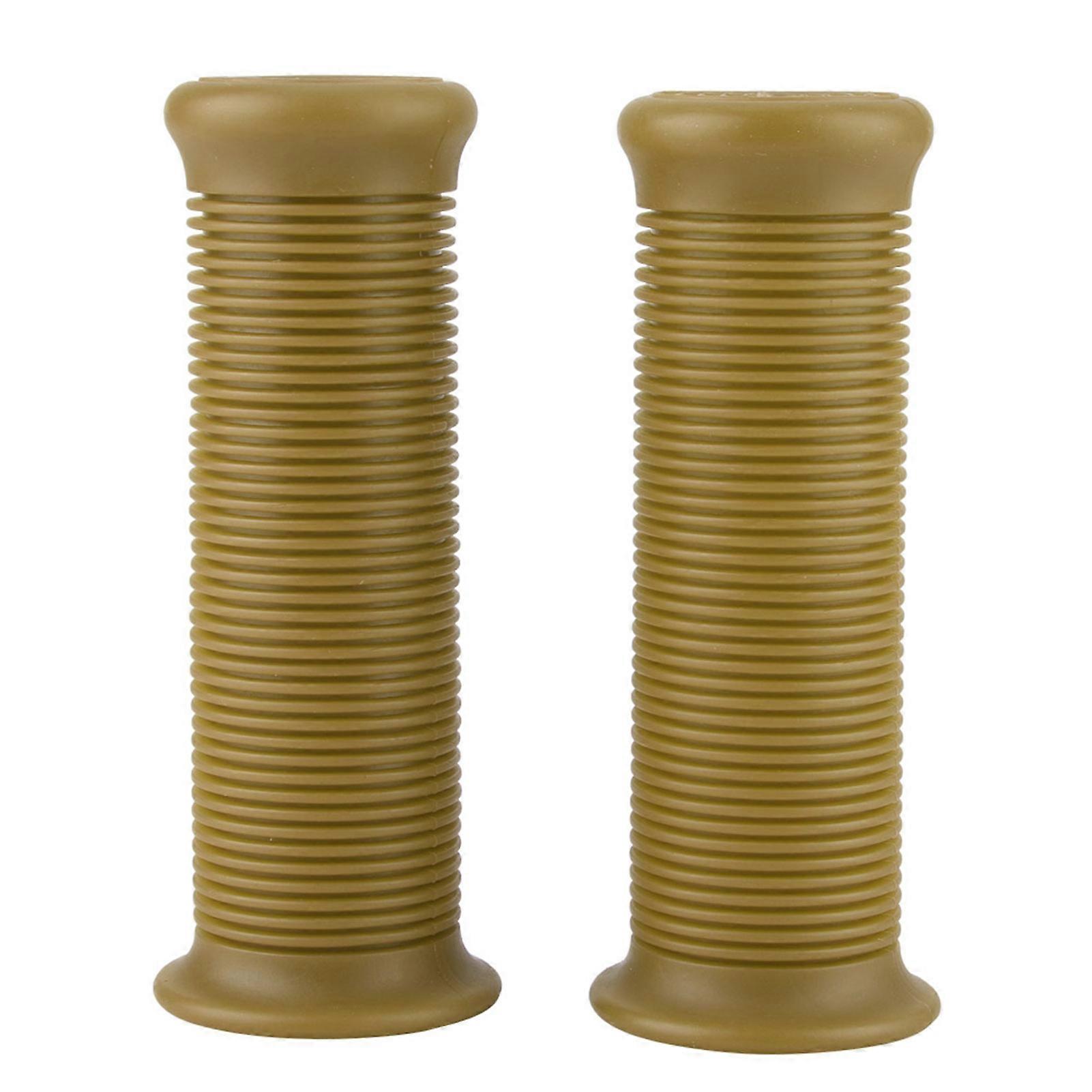 TKSE Motorcycle Handlebar Grip, Pair of 1inch 25mm/ 1.1inch 28mm Universal Motorcycle Vintage TPU Handle Handlebar Grip(Sauce Yellow)