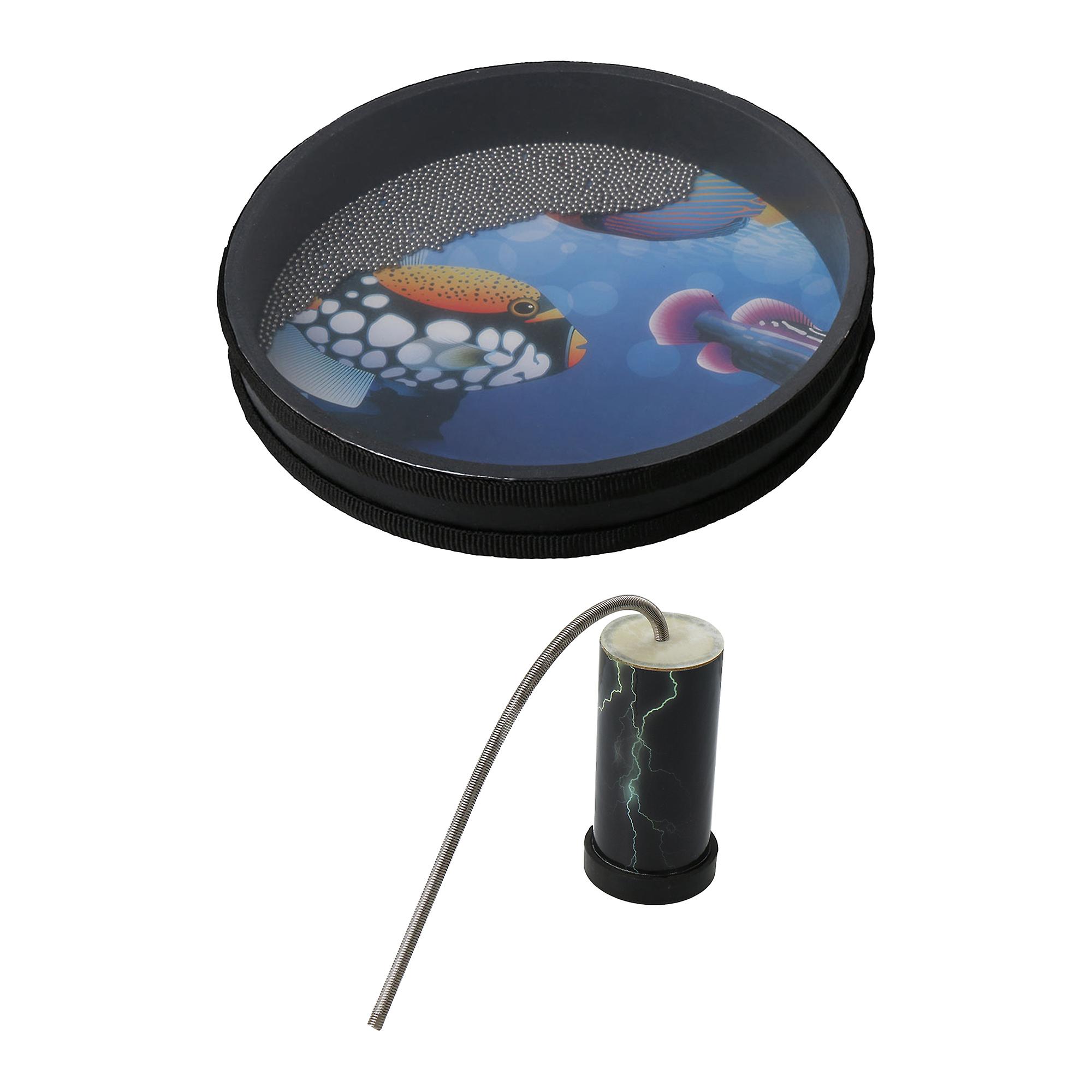 2 x Wave Bead Ocean Drum 10 Inch Hand Percussion w/ Drum Thunder Tube