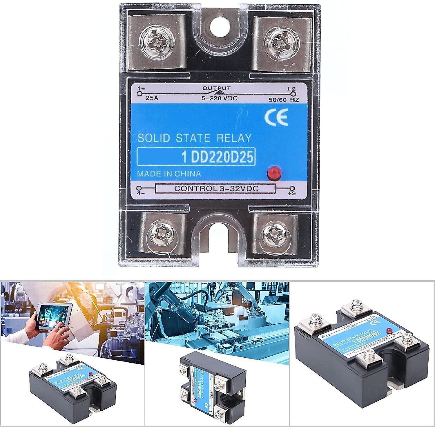 1 Pcs Solid State Relay 25A 3-32V 5-220V DC DD220D25 SSR DC-DC Input