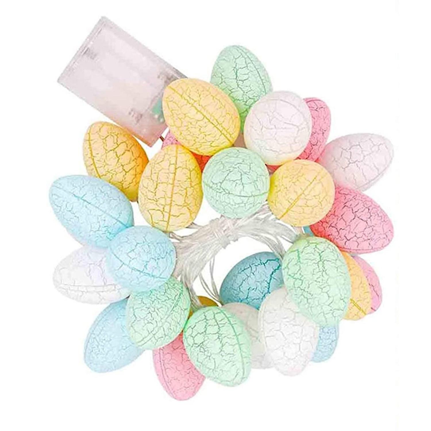 1 Set 5/6.5M Easter String Light Solar Energy Crack Design Bright Color Happy Easter Egg LED