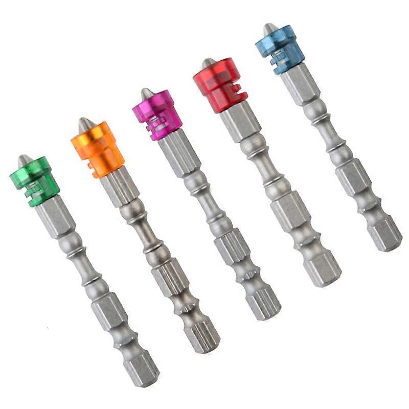 5Pcs Single Color Single Head Cross Screwdriver Bit Cemented Carbide Magnetic Electric Screwdriver Bit 5 Color 