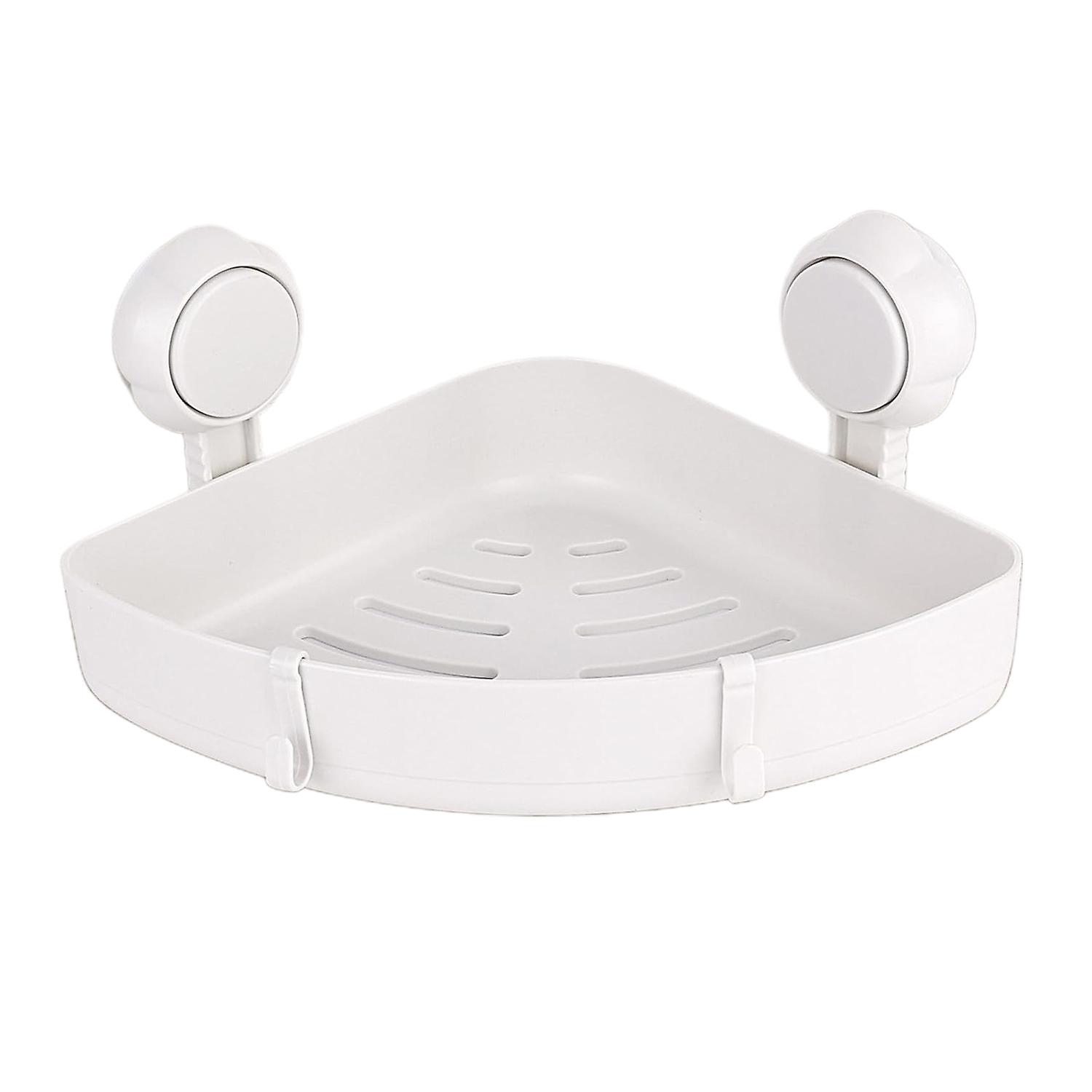1 Set Corner Storage Rack Convenient Durable Suction Cup Design Corner Shower Storage Box for Home B