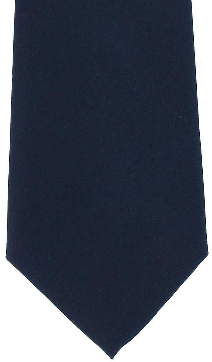 Michelsons of London Plain Silk Tie - Navy Blue