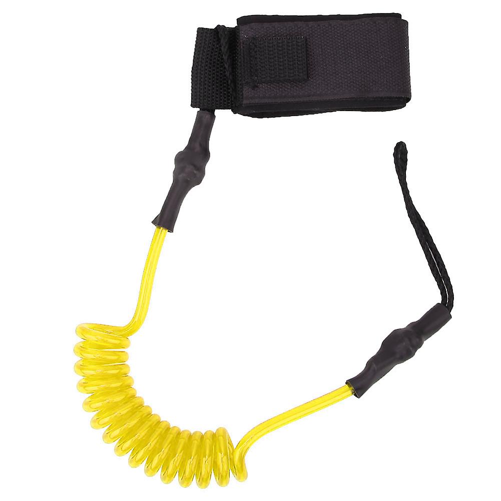 Durable TPU Elastic Foot Rope Leash Ankle Stretchable for Paddle Board Surfboardyellow white