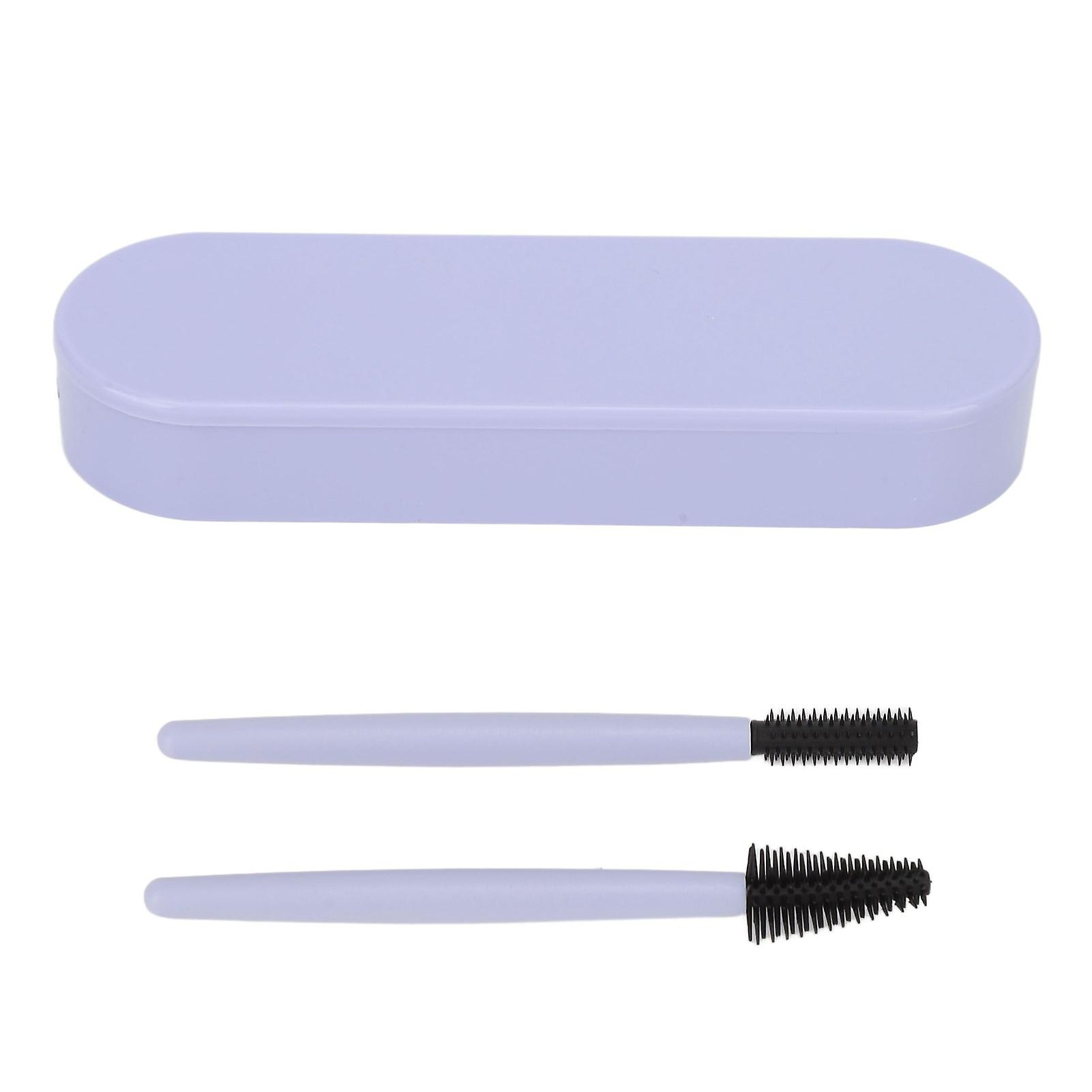 2pcs Silicone Eyelash Brush and Eyebrow Comb Set, Portable Reusable Mascara Wands for Precise Makeup Application, Blue Elastic Design