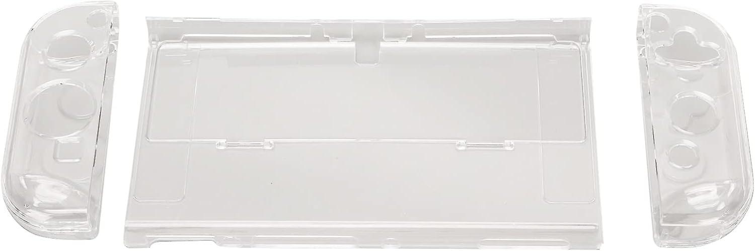 Clear Game Console Case for Switch for OLED, Shockproof Gamepad Protective Shell with Dockable Desig