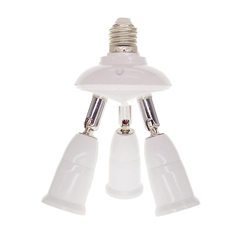 E27 Bulb Socket Adapter, 3 Head Splitter, Adjustable Angles for Wide Coverage, Indoor and Outdoor Use