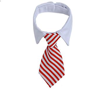 Veeki Bow Tie Dog Collar,djustable Pets Dog Cat Neck Ties Pet Necktie with Suit White Collar for Small and Medium Dogs Grooming AccessoriesS