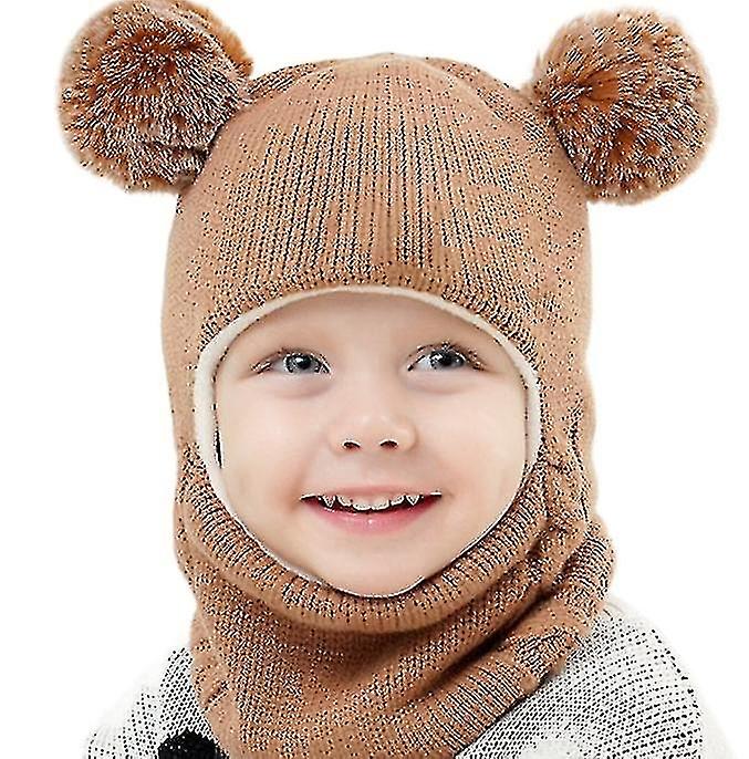 Baby winter warm hat bib knitted hat