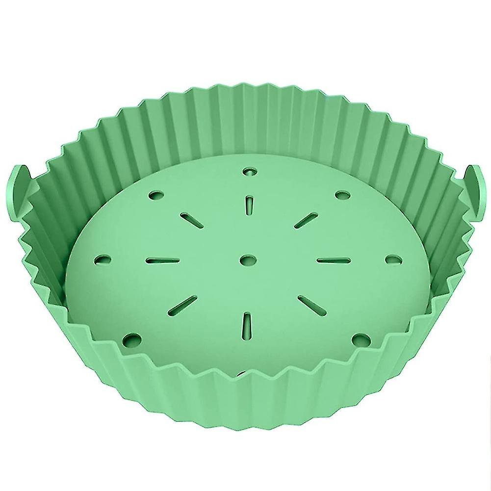 Fritteuse Liner, 10 Zoll wiederverwendbare Silikon Fritteuse Topf, Antihaft-Ölfilter Design, 22cm für Fritteuse Grün