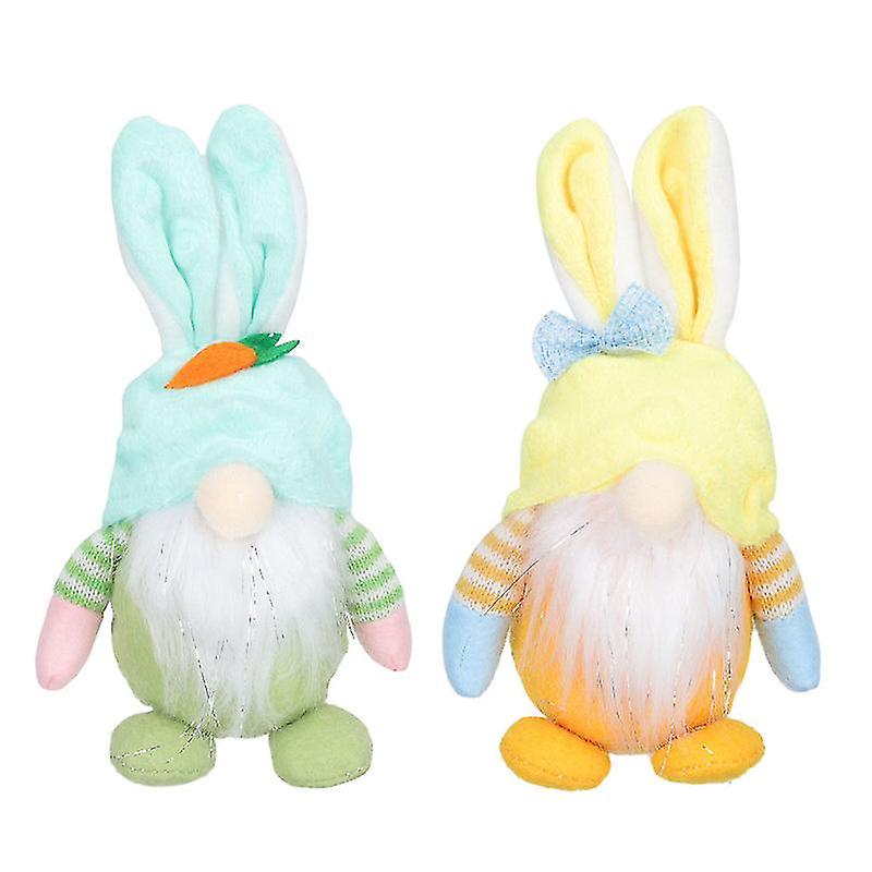 2pcs Easter Gnome Rabbit Pendants