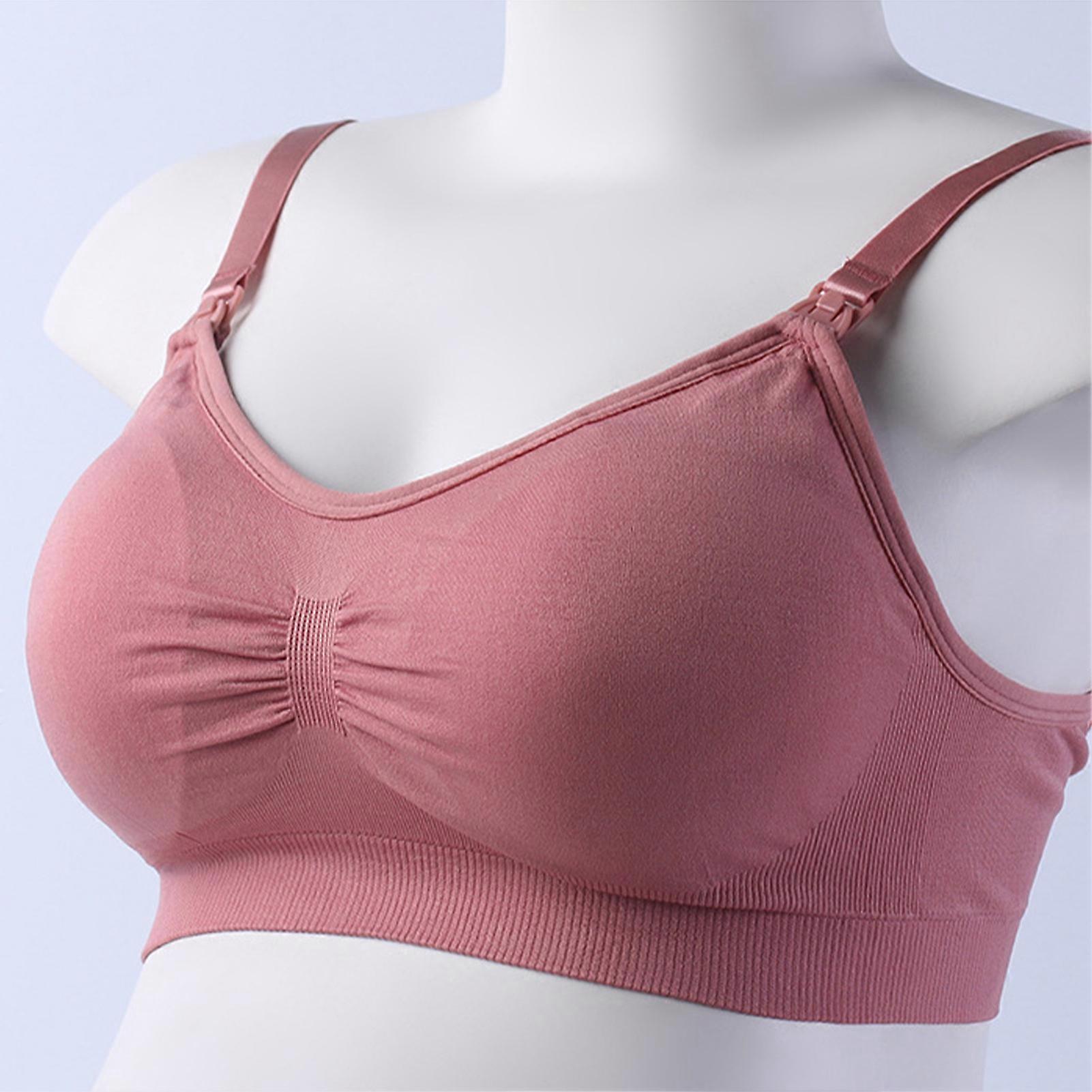 4PCS Nursing Bra Black Soft Breathable U Back Soft Wireless Seamless Push Up Breastfeeding Bra Color Mixed M