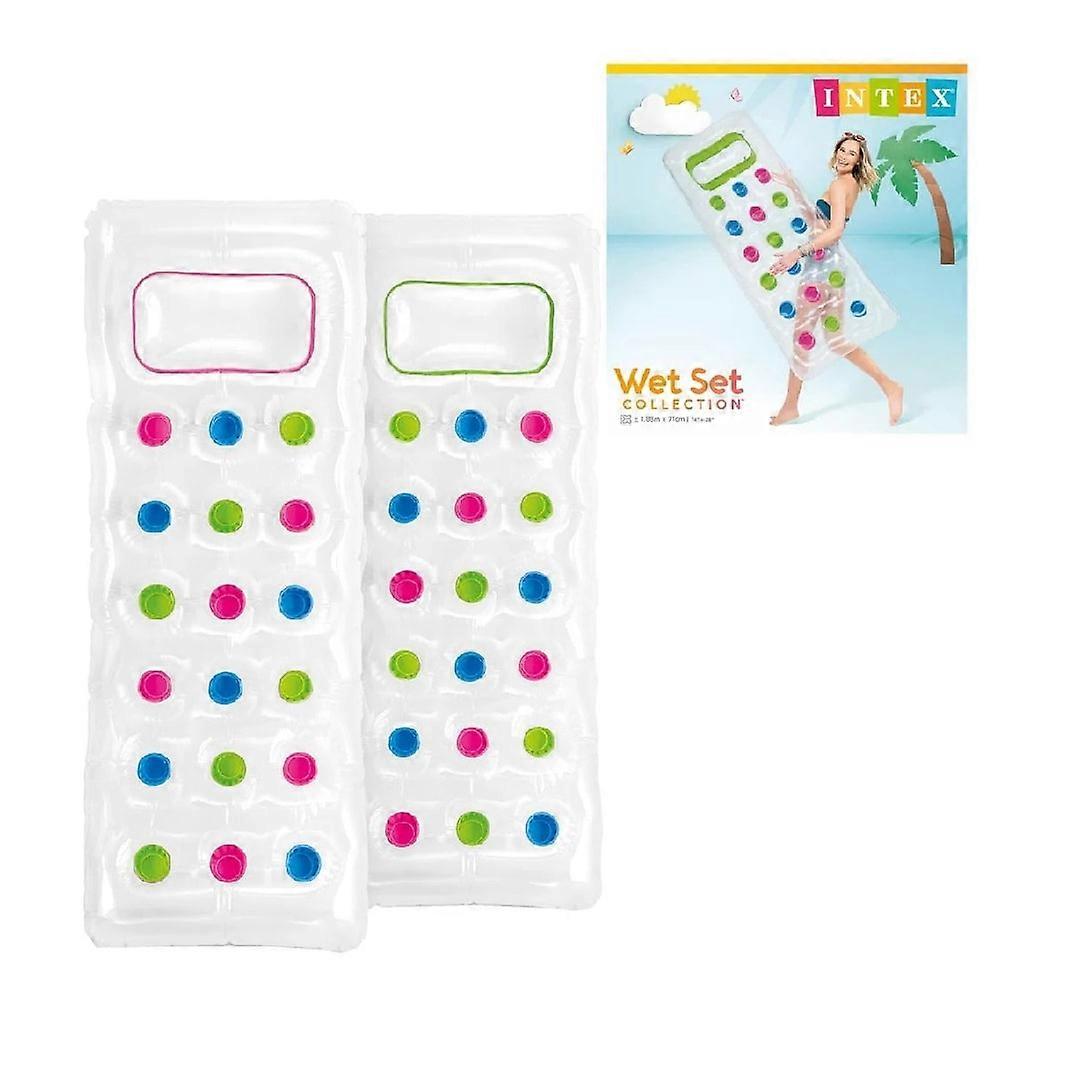 Intex Transparent Madrass med Fickor Pool Lounge Float