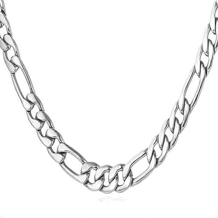 Men's Sterling Silver Italian Solid Figaro Link-Chain Necklace