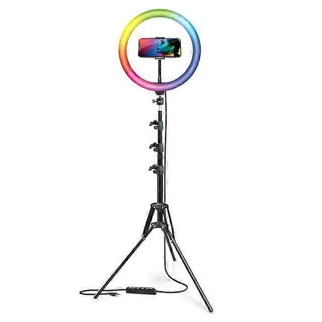 Kit de estúdio de anel LED RGB de 12 polegadas com efeitos especiais; Preto