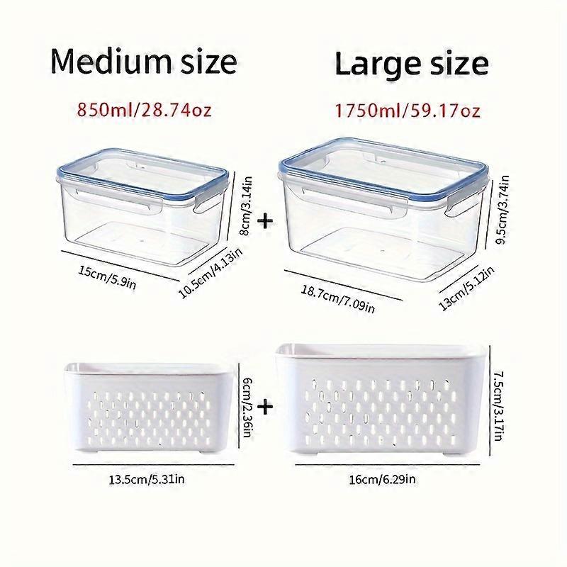 4PCS Set - Premium Leak-Proof Food Storage Containers - BPA-Free, 2-Layer Airtight Design for Easy Meal Prep - Reusable & Stackable Kitchen Organizers