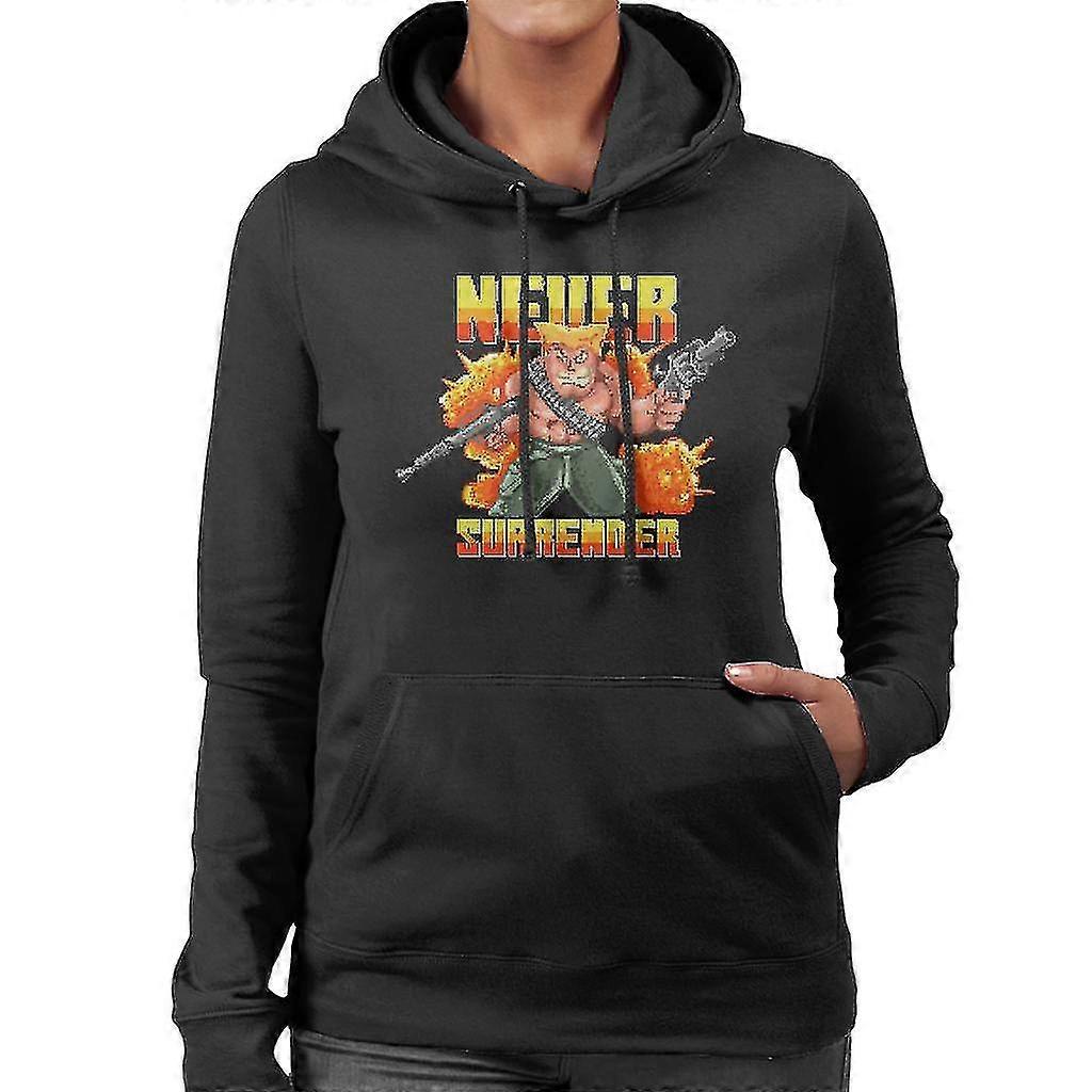 Nikdy vzdať vojak pixel umenie ženy ' s kapucňou bunda