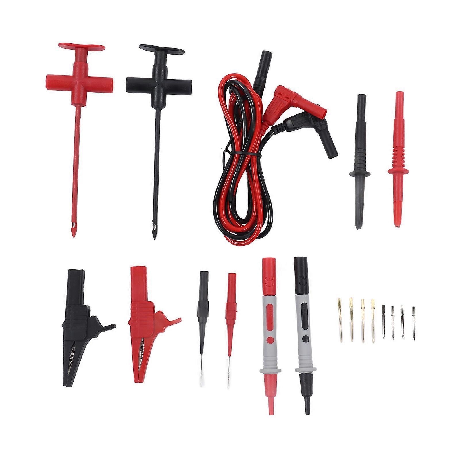 Multimeter Test Leads Kit Crocodiles Clip Banana Plug Testing Cable Car Electrical Repair Kit