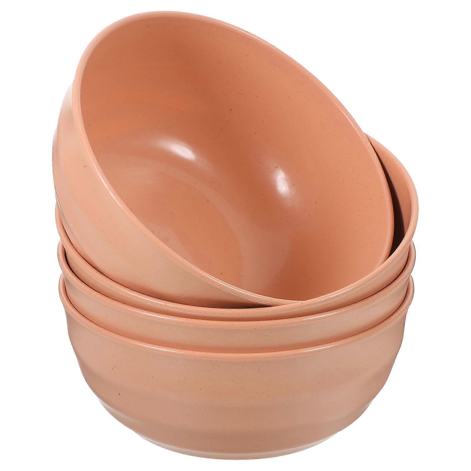 4pcs Wheat Straw Bowls Salad Bowls Cereal Bowls Multifunctional Soup Bowls Lightweight Bowls