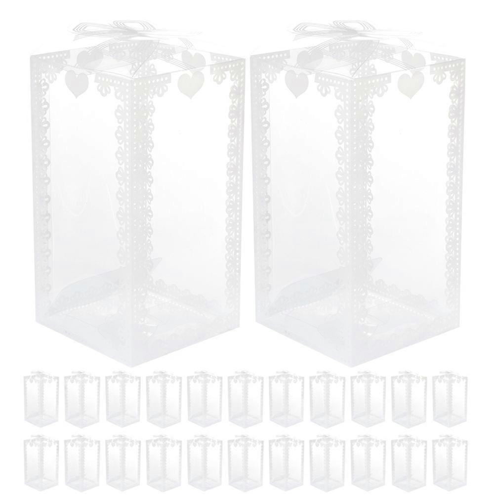 25Pcs Clear Favor Boxes Transparent Candy Storage Container Small Gift Packaging Box