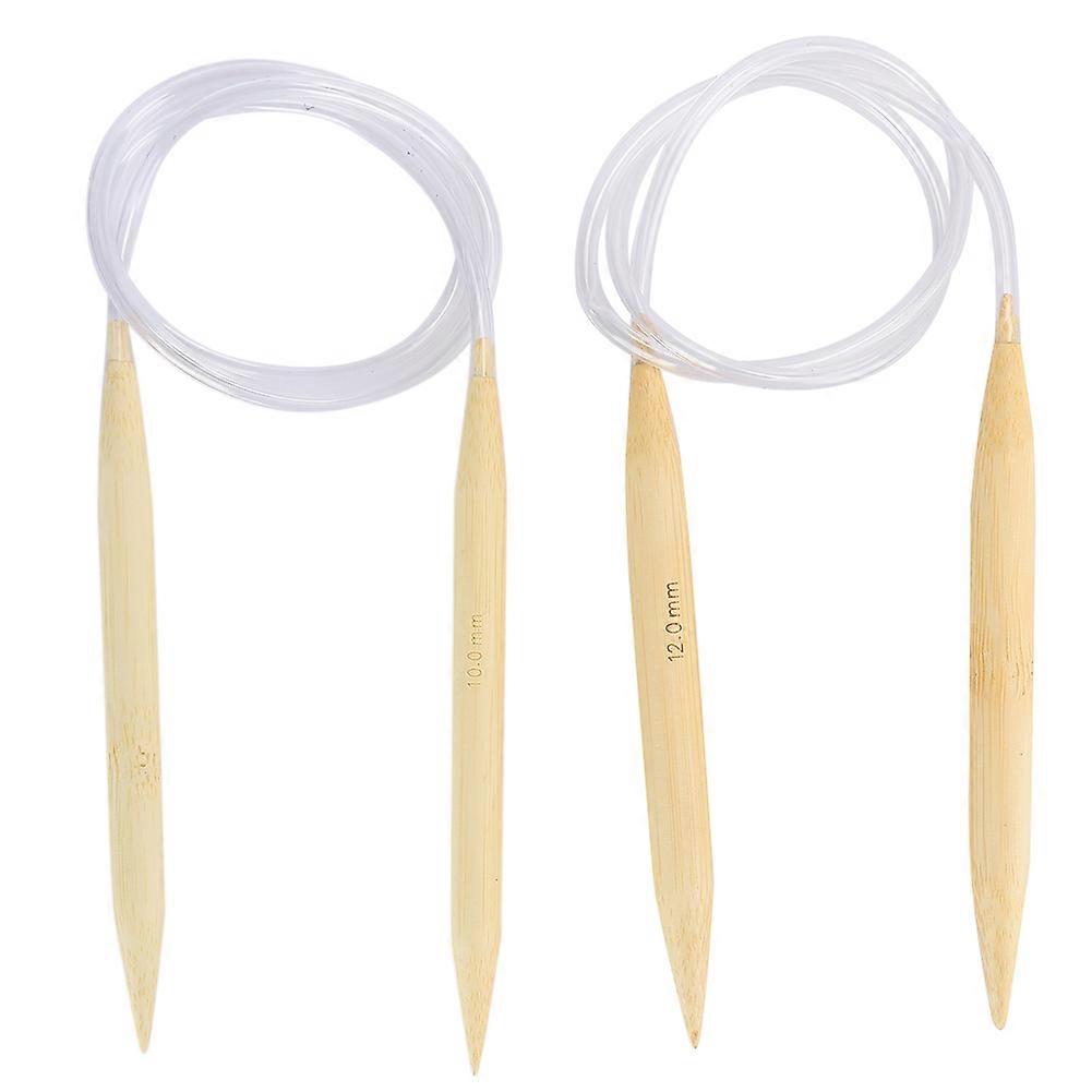 2Pcs Circular Knitting Needles Set Bamboo Sweater Carpets Weaving Accessories Tools YEMAA