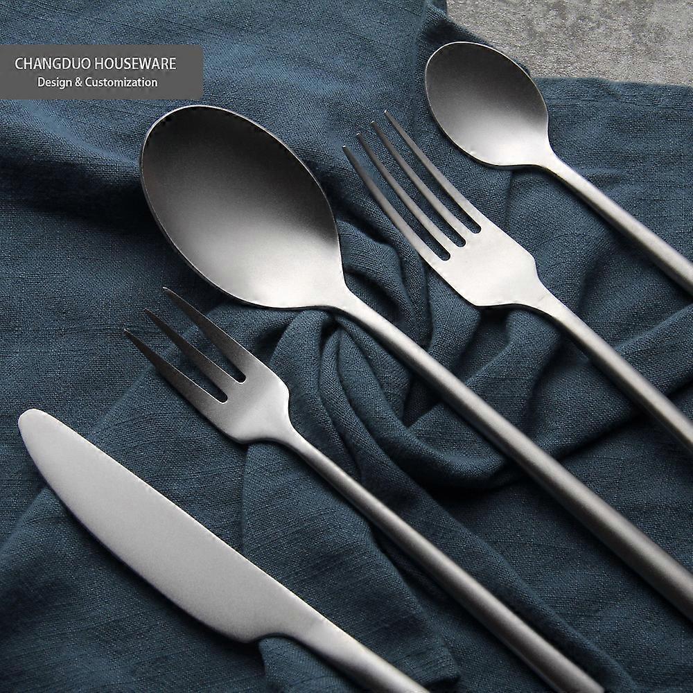 Black dinnerware cutlery  5-piece set