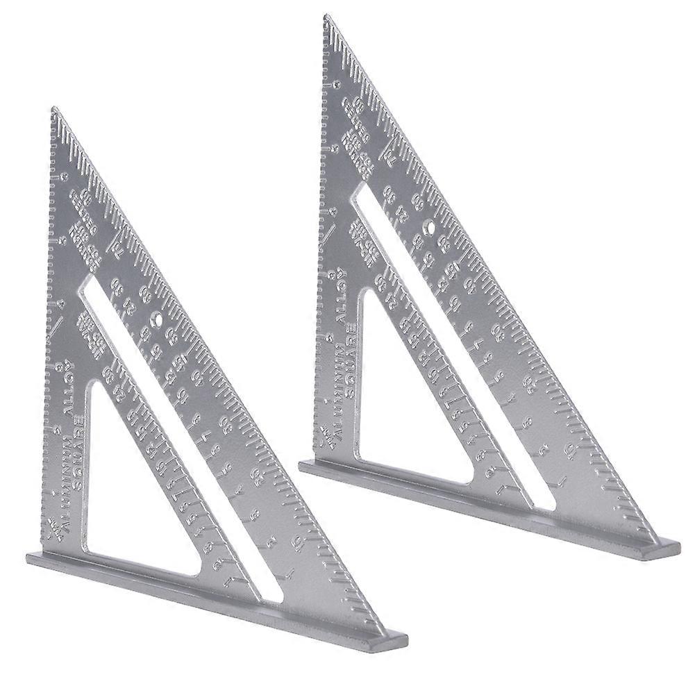 2pcs 7 inch Aluminium Alloy Right Angle Ruler Woodworking Triangle Protractor Measuring Tool