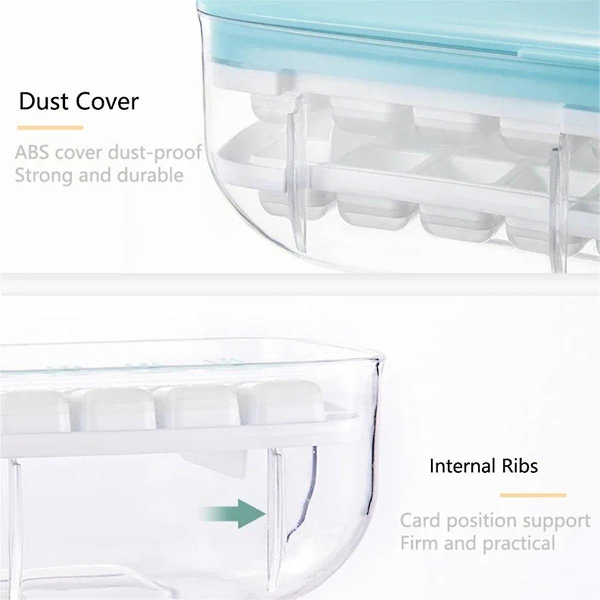 48 Double Silicone Large Capacity Ice Box Ice Storage Ice Box Frozen Ice Artifact of Refrigerator with Cover Blue