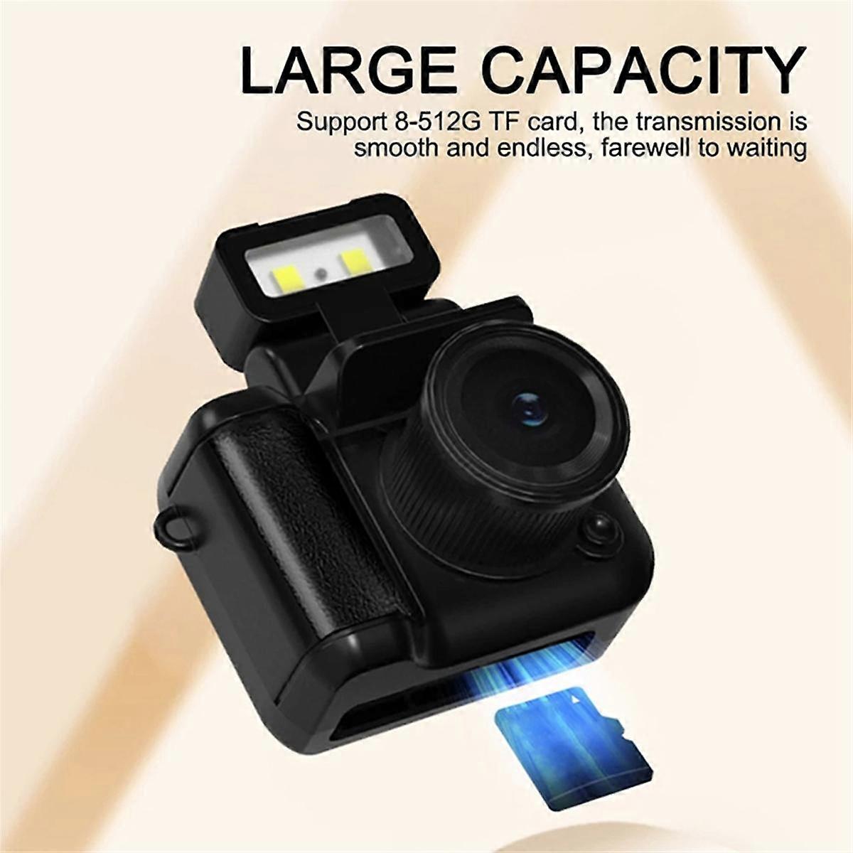 Mini SLR Style Camera Cmos 32GB with Flash Light & Charging Dock Portable Video Recorder DV 1080P w