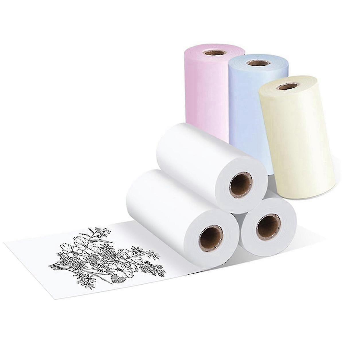 Mini Printer Paper for Inkless Portable Bluetooth Printer Thermal Pocket Printer, 57mm x 30mm, 6 Rolls