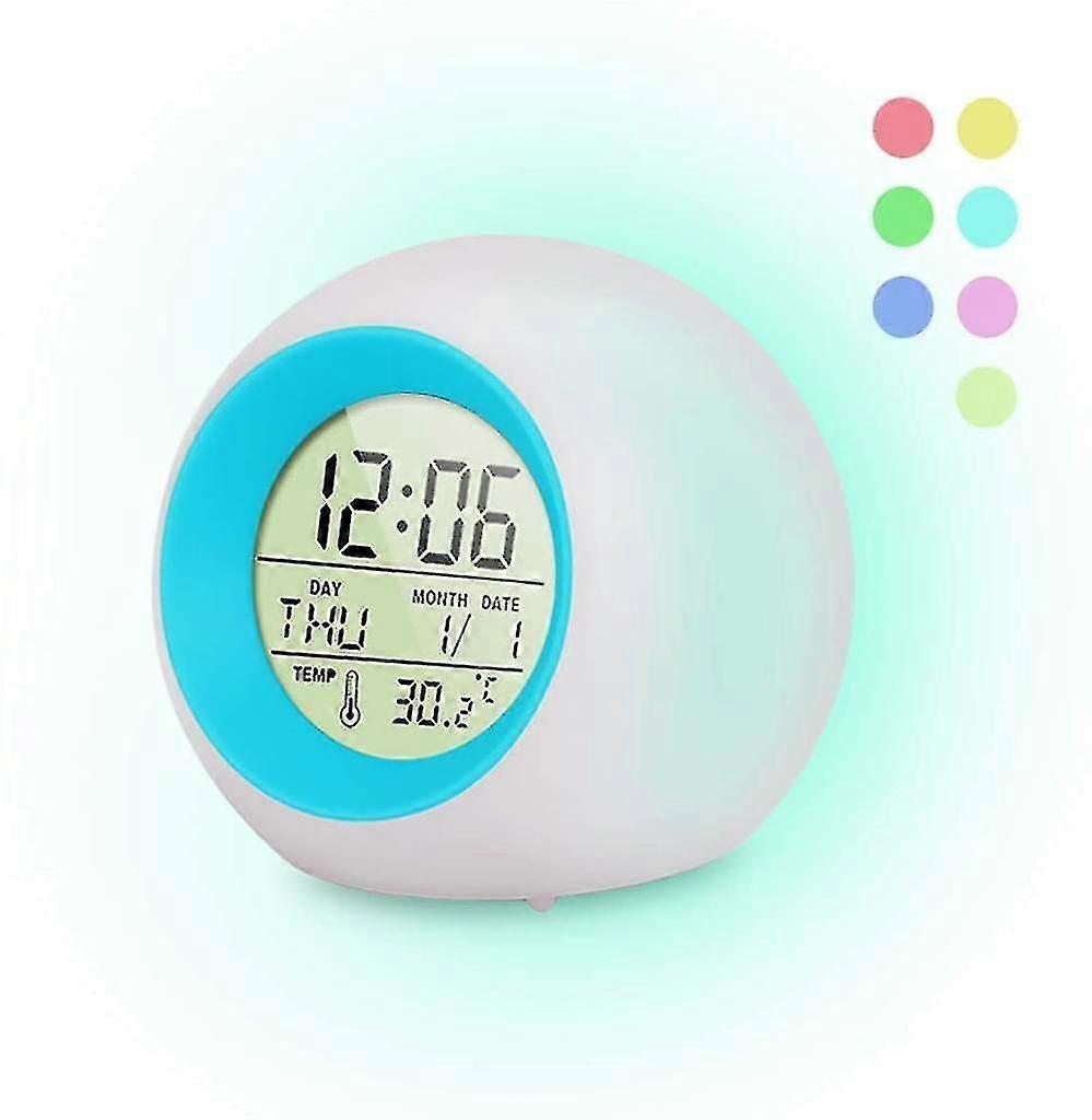 Wecker Kinder, 7 Farbwechsellicht Wecker LED FT