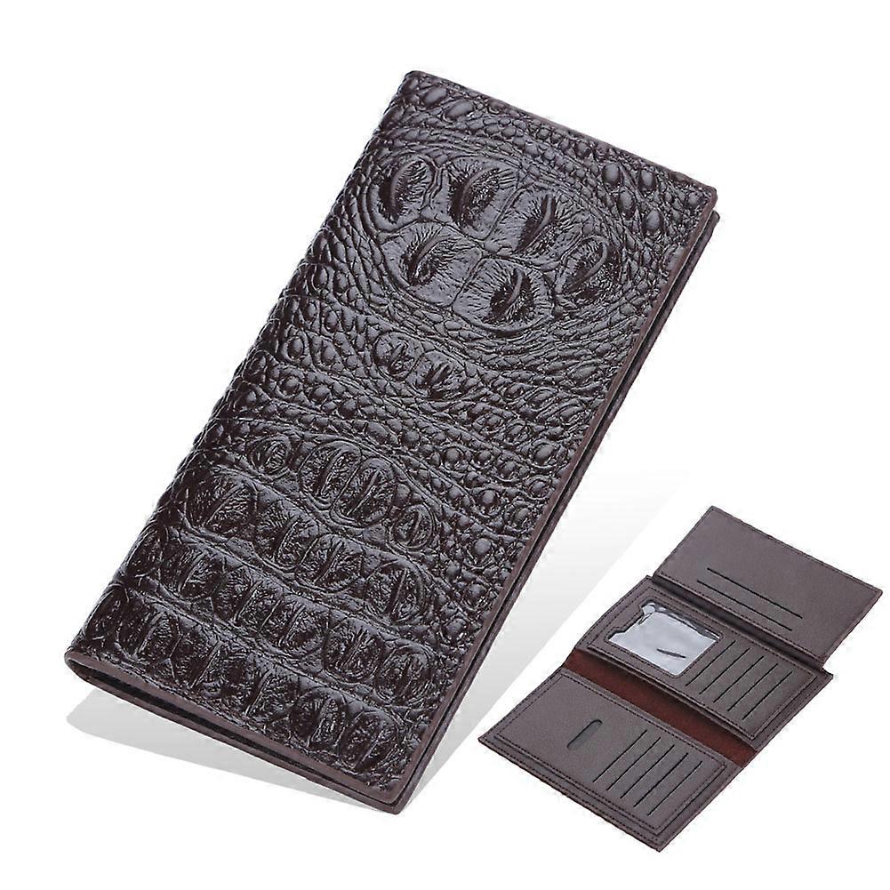 Slim Credit Card Holder Male Wallet Crocodile Pattern Pu Leather Men Long Wallet Minimalist Bifold Purse for Daily Use