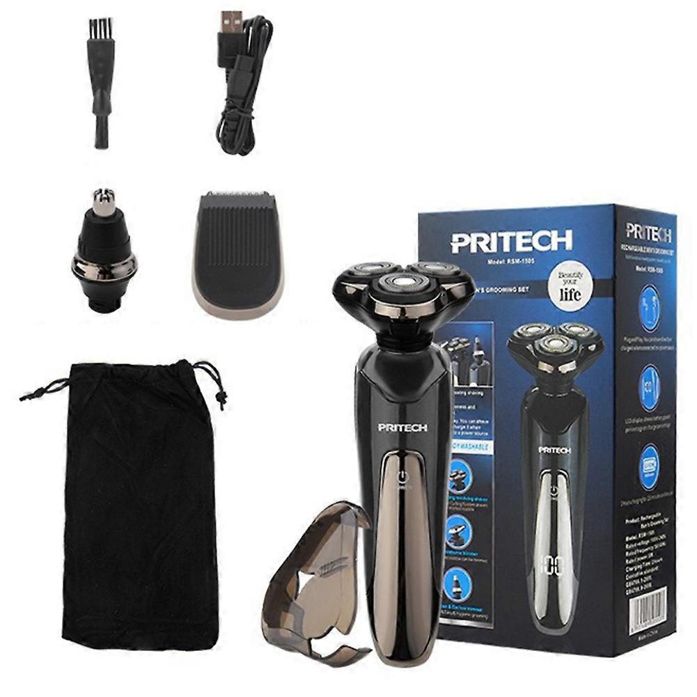 3 in 1 Men's Electric Shaver LED Digital Display Charging Shaver for Outdoor Travel