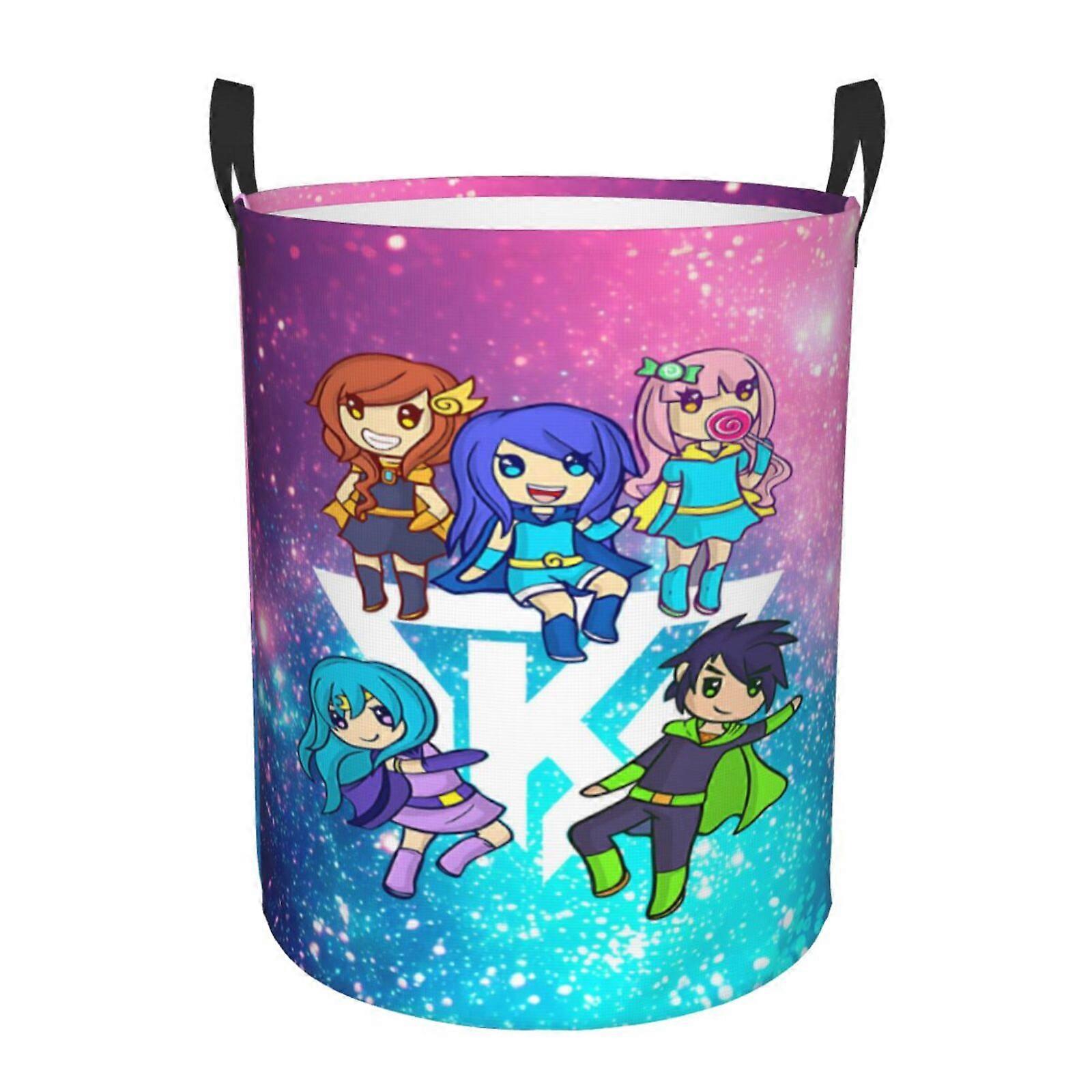 Itsfunneh Krew 3d Graphic Flame Laundry Basket Fire Flame Clothes Hamper Storage With Handle-SYS27584