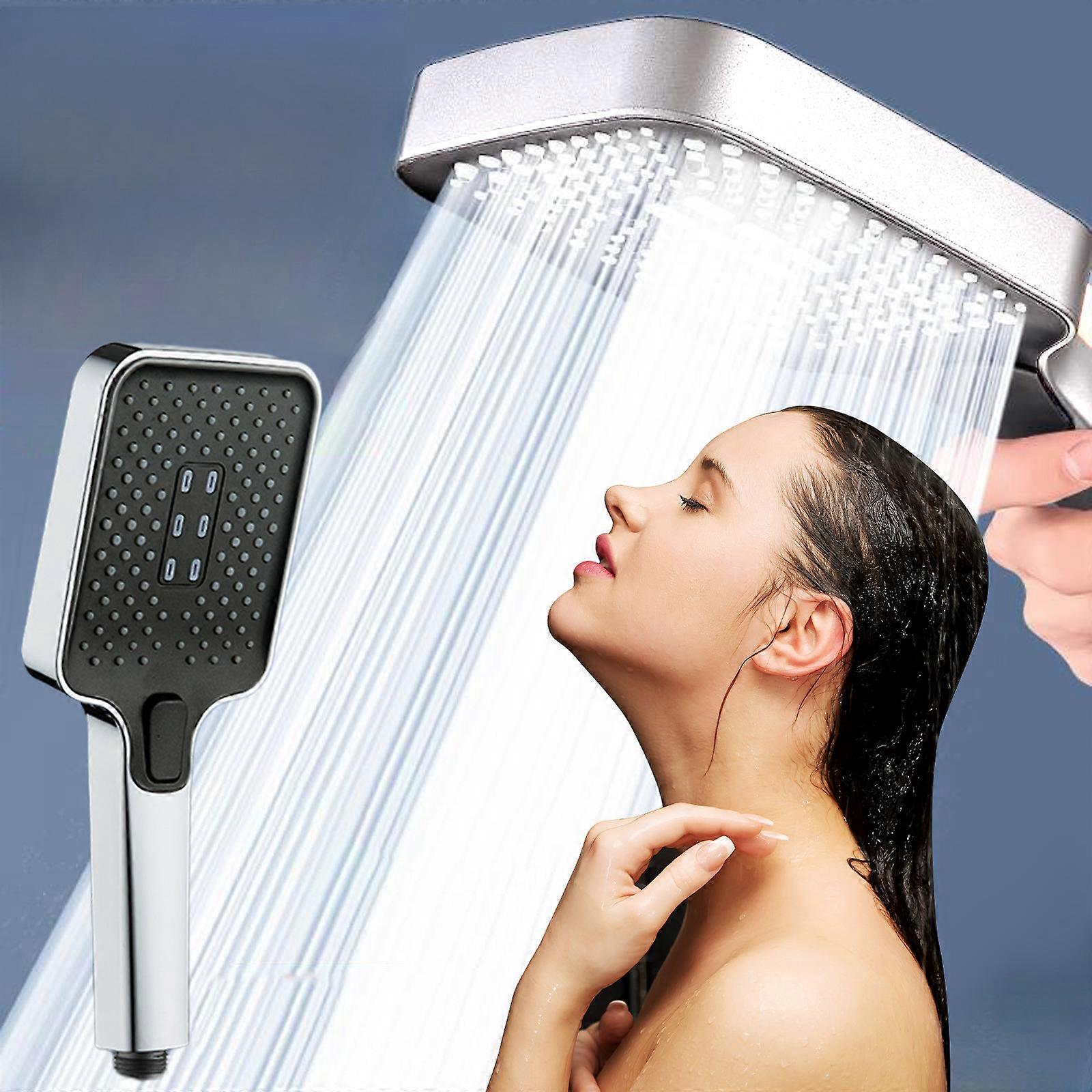 Squares Shower Head With Handheld High Pressure 3 Spray Modes Body Coverage Spray Water In Multiple Places Powerful Rain Showerhead For Bathroom Upgra