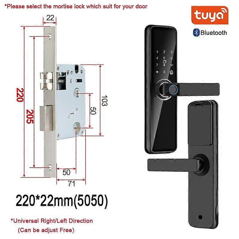 XSDTS Bluetooth Smart Door Lock App Remote Unlocking Fingerprint Password Lock Electronic Door Lock