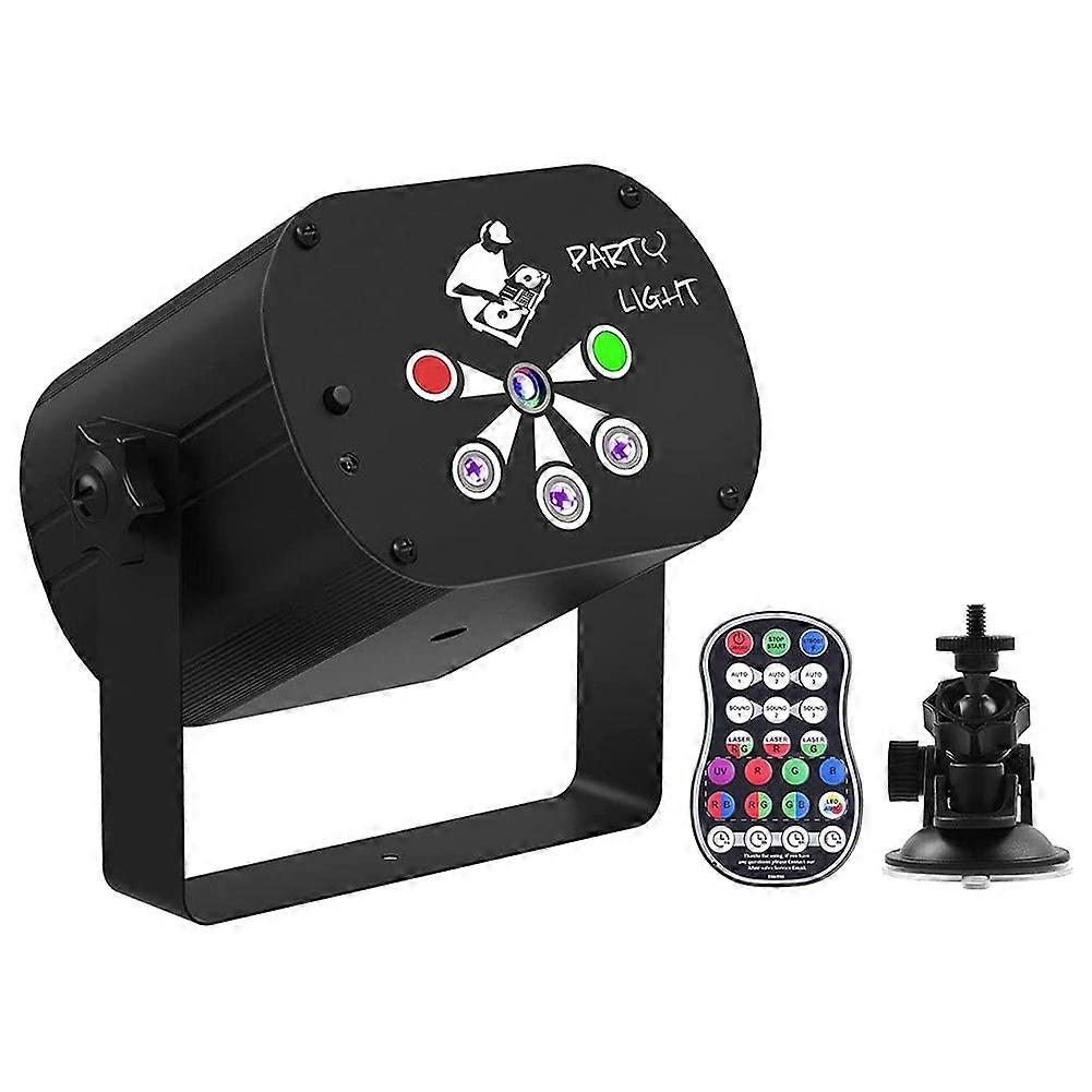 Party Laser-Light 6 Lens Stage Lighting DJ Disco Lights with Sound Activated Auto Control Strobe Ef