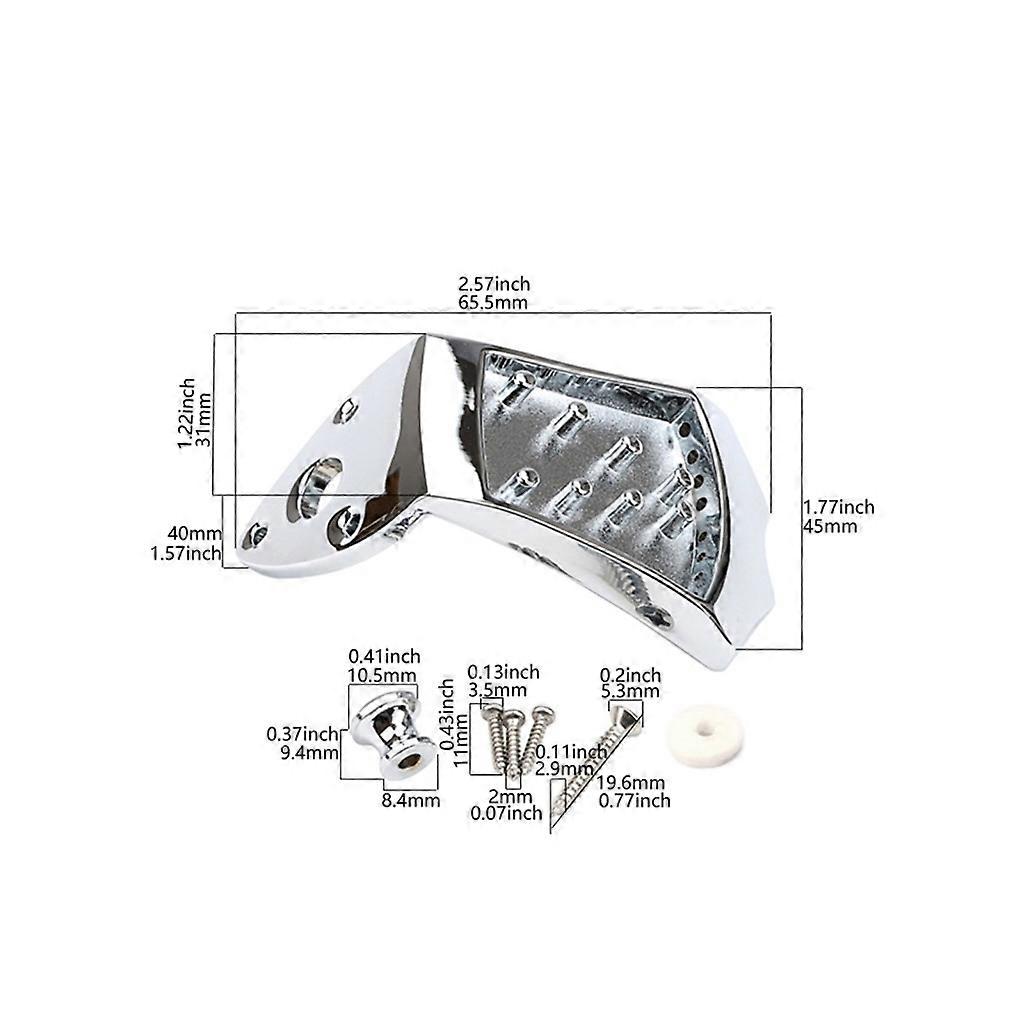 thumbnail image 2 of Professional Metal Mandolin Tailpiece Replacement For 8-String Domed Mandolins With Screws 2 of 12