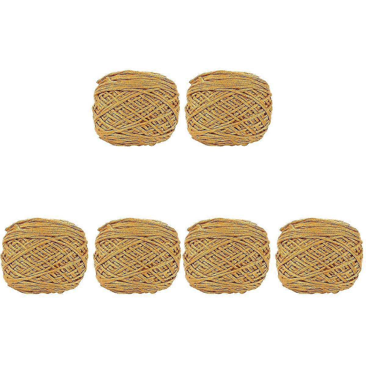 6 Pcs  16-strand Solid Color Knitting Wool Cotton Coarse Yarn Woven Materials